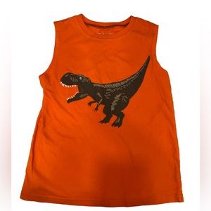 Boys Jumping Beans Orange Dinosaur Tank Top Size 7